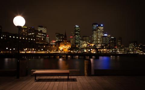 悉尼在晚上Mac壁纸