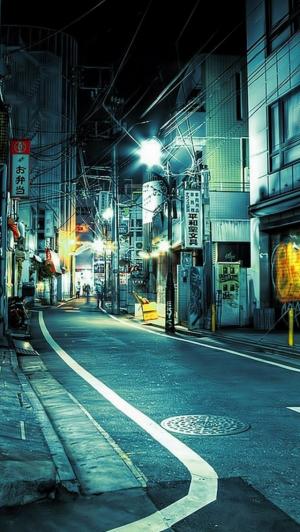 日本东京街在晚上iPhone 5墙纸