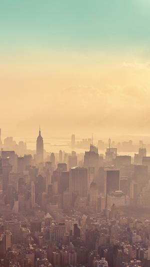 纽约市日出阴霾iPhone 5壁纸