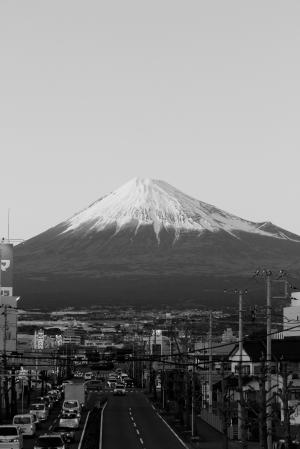 神秘的富士山黑白摄影风光