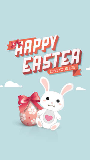 复活节快乐蛋和兔子图iPhone 5壁纸
