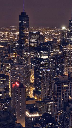 芝加哥市鸟瞰视图iPhone 6 Plus高清壁纸