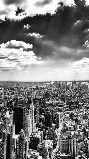 纽约市黑白iPhone 6 Plus高清壁纸