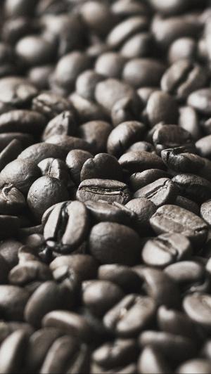 棕色咖啡豆关闭了宏观焦点iPhone 5壁纸