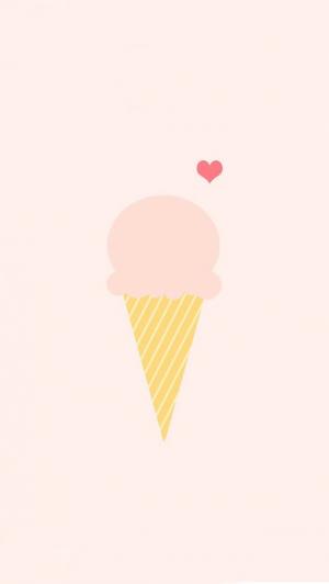 冰淇淋爱粉红色的插图iPhone 5壁纸