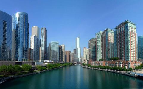 芝加哥河全景Mac壁纸