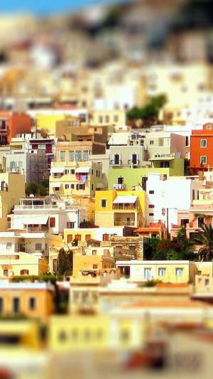 锡罗斯岛希腊房子多彩iPhone 6壁纸