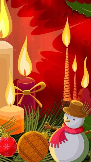 圣诞蜡烛图iPhone 5壁纸