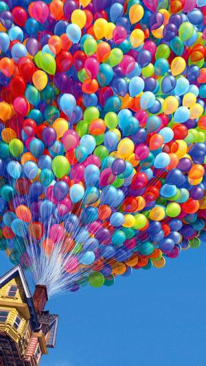 五颜六色的房子气球iPhone 6加高清壁纸