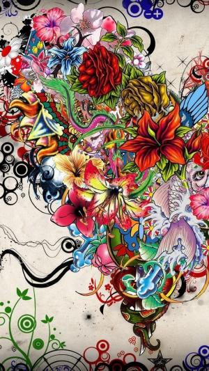 抽象花纹身图iPhone 6壁纸