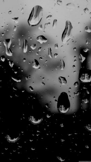 玻璃上的黑色和白色雨滴iPhone 6 Plus高清壁纸