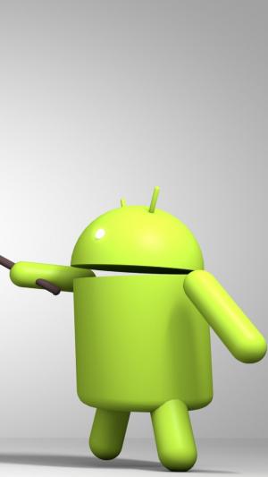 3D Android徽标绿色渲染iPhone 6 Plus高清壁纸