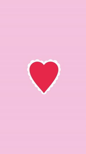 简单的粉红色爱心iPhone 6壁纸