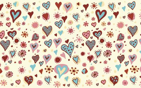 情人节心脏纹理Mac壁纸