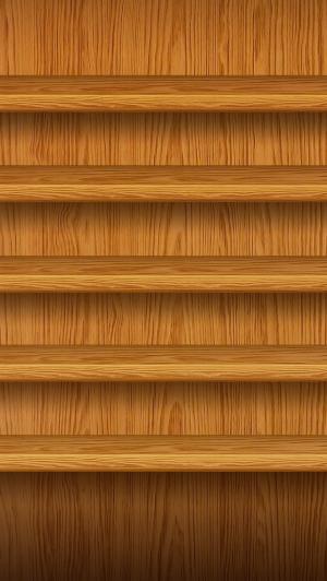 纹理轻的木头架子iPhone 5墙纸