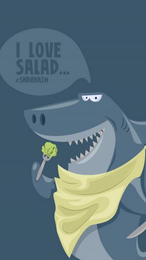 有趣的鲨鱼插图iPhone 6壁纸