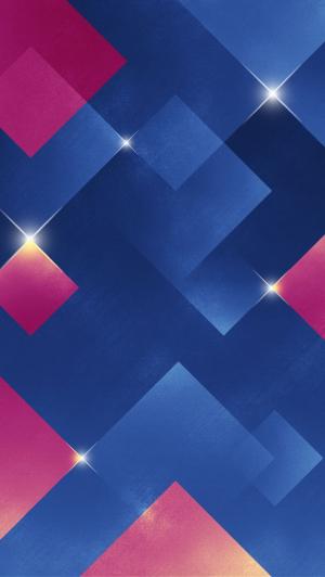 闪亮的钻石正方形蓝色粉红色的iPhone 5壁纸