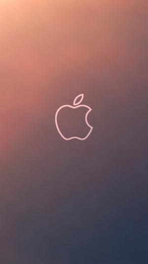 简单的渐变苹果商标概述iPhone 6壁纸