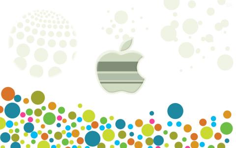 在多彩多姿的圈子Mac墙纸之中的苹果商标