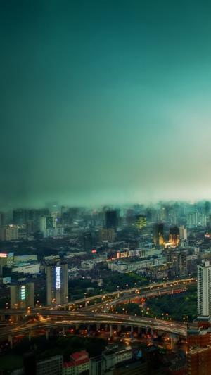 上海倾斜转变城市景观iPhone 6壁纸
