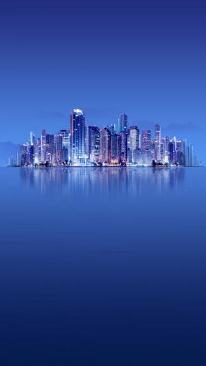 摩天大楼平静的海小米大赛优胜者iPhone 6 Plus高清壁纸