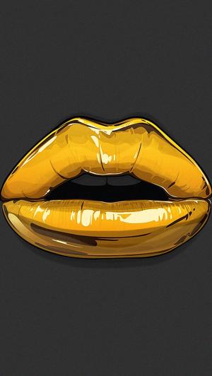 金色的嘴唇金光闪闪的插图iPhone 5壁纸