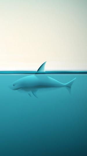 鲨鱼游泳海洋图iPhone 6壁纸