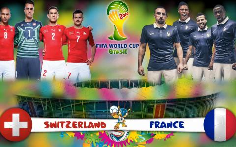 瑞士vs法国2014年世界杯E组足球赛Mac壁纸