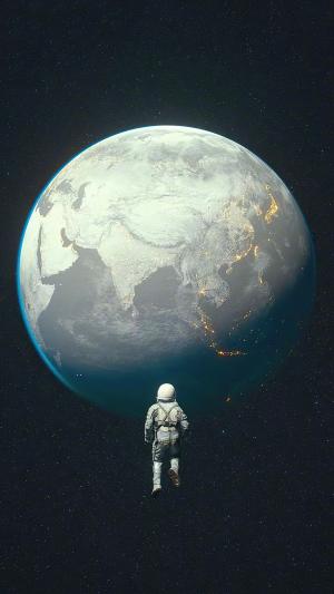 创意太空人与地球