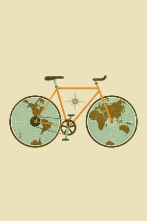 复古自行车图iPhone壁纸
