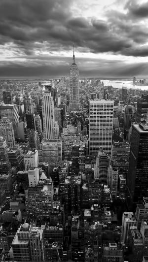 纽约帝国大厦黑色白色iPhone 5壁纸
