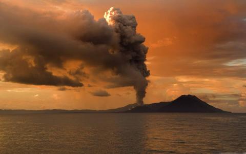巴布亚新几内亚火山喷发Mac壁纸