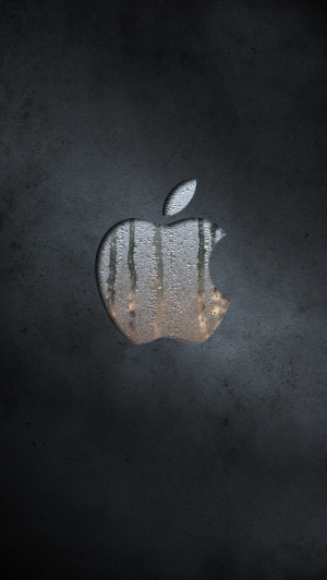 玻璃苹果商标刻在金属iPhone 5壁纸