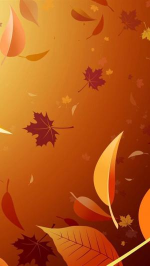 秋天落叶的插图iPhone 5壁纸