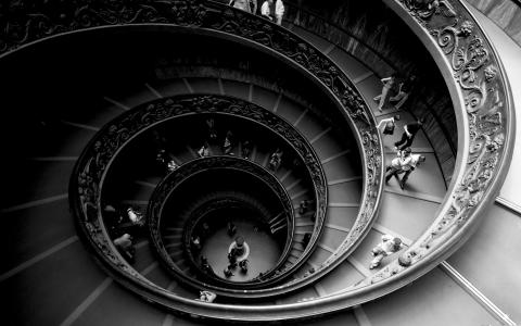 梵蒂冈博物馆Mac壁纸的螺旋台阶