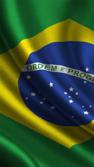 巴西国旗3D渲染Ordem E Progresso iPhone 5壁纸