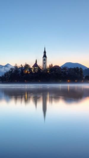 斯洛文尼亚Castle湖iPhone 6壁纸