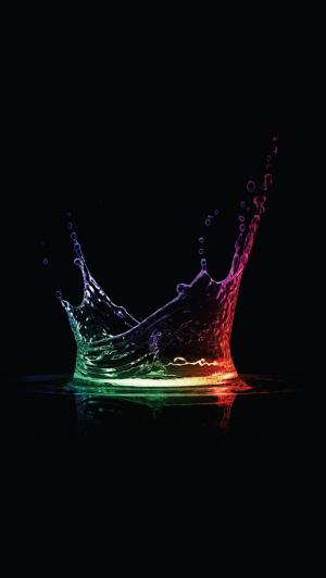五颜六色的水飞溅iPhone 5壁纸