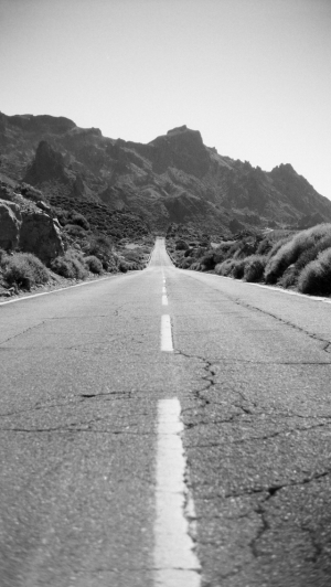孤独的山沙漠路iPhone 5壁纸