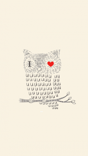 我爱你猫头鹰排版iPhone 5壁纸