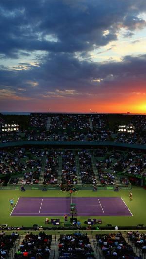 迈阿密开放网球场日落iPhone 6+高清壁纸