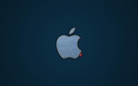 苹果蓝色牛仔裤标志的Mac壁纸