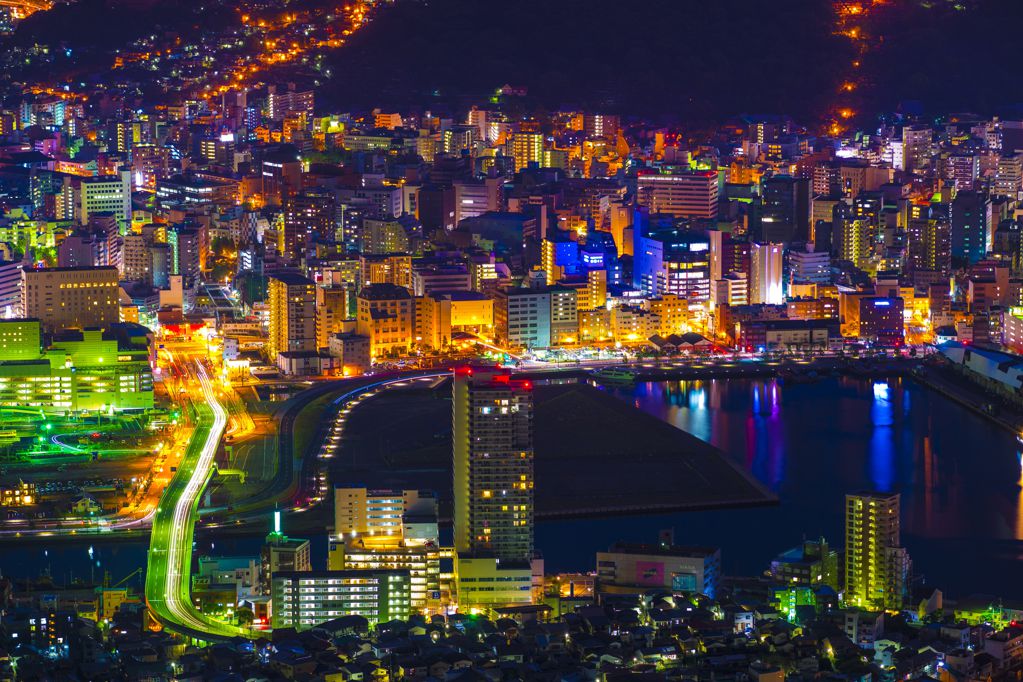 日本长崎都市夜景图片