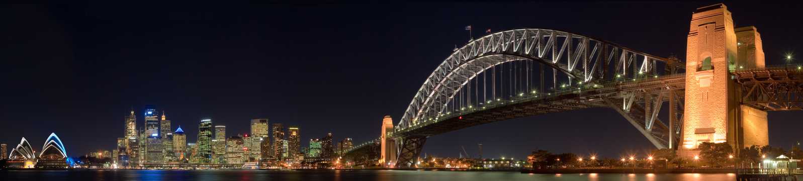 夜幕下的悉尼港口大桥图片