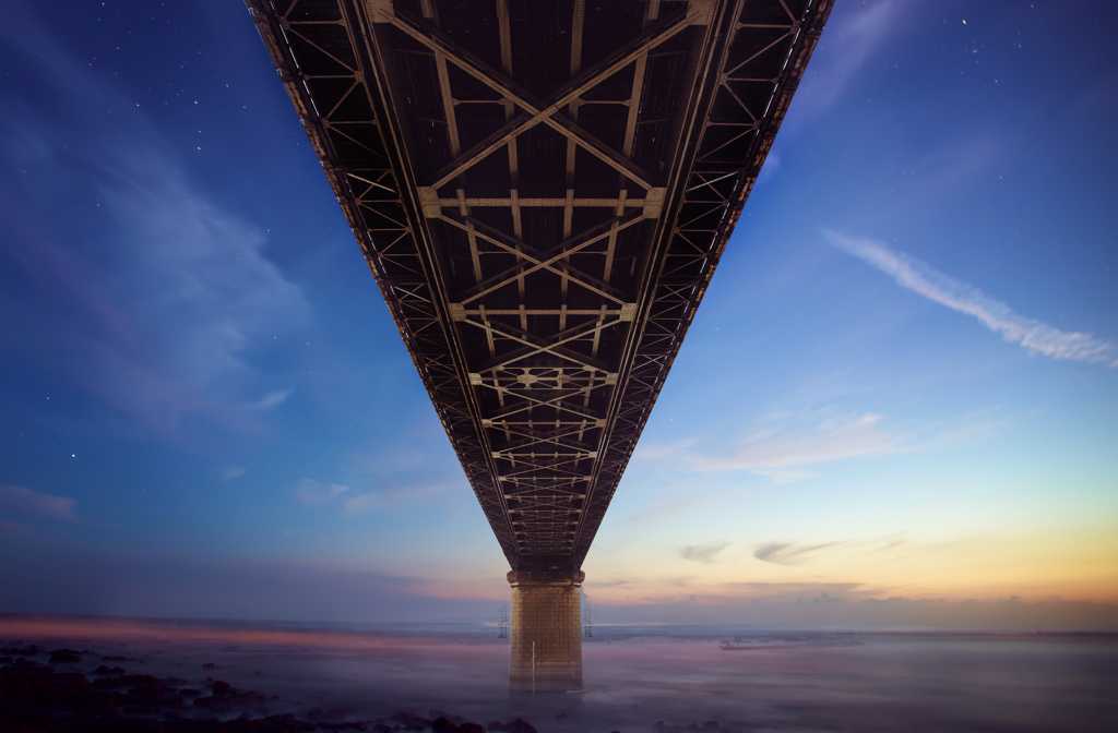 夜幕下的大桥景致图片