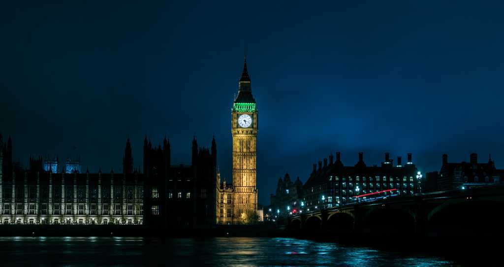 夜色下的伦敦大本钟