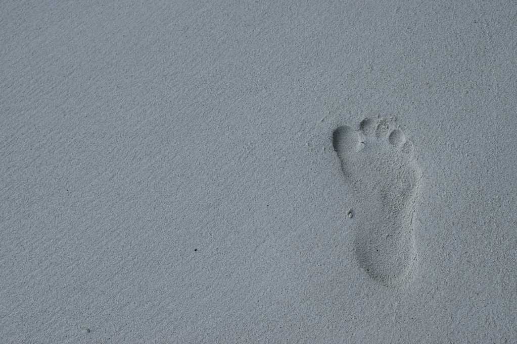 可爱的海滩脚印图片
