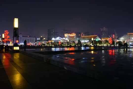 陕西西安大雁塔夜景图片