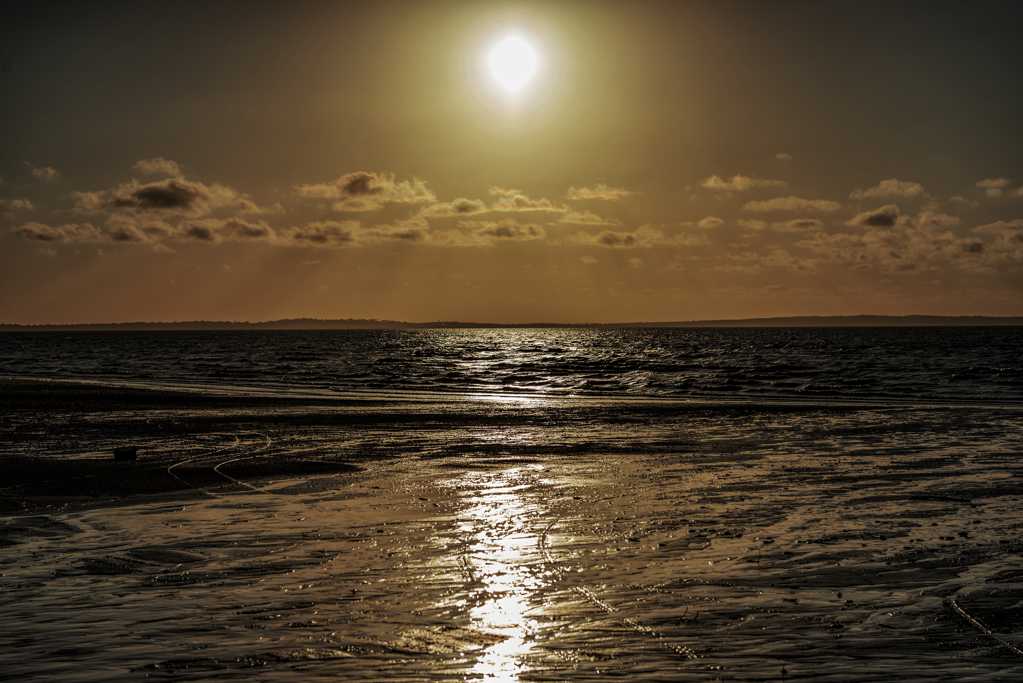 夕阳沙滩景观图片