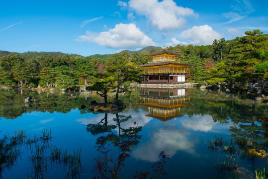 日本京都金阁寺建筑光景图片